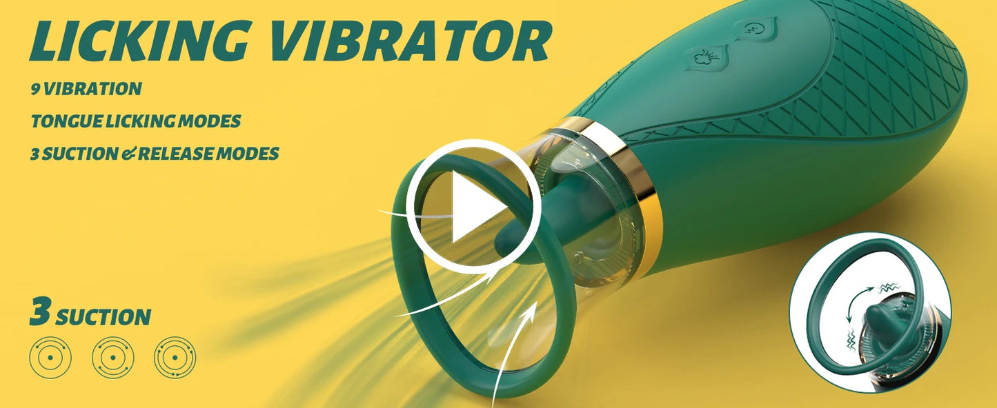 Stimulateur Clitoridien LICKLIP – Vibromasseur à Langue Léchante & Suceur de Clitoris