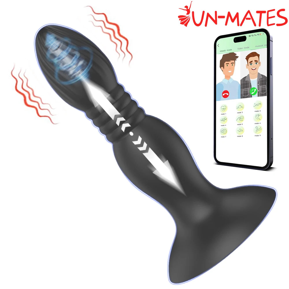 Plug anal vibrant connecté – Stimulateur de prostate masculin avec contrôle à distance via application Bluetooth, pour une expérience de plaisir intense et personnalisée.