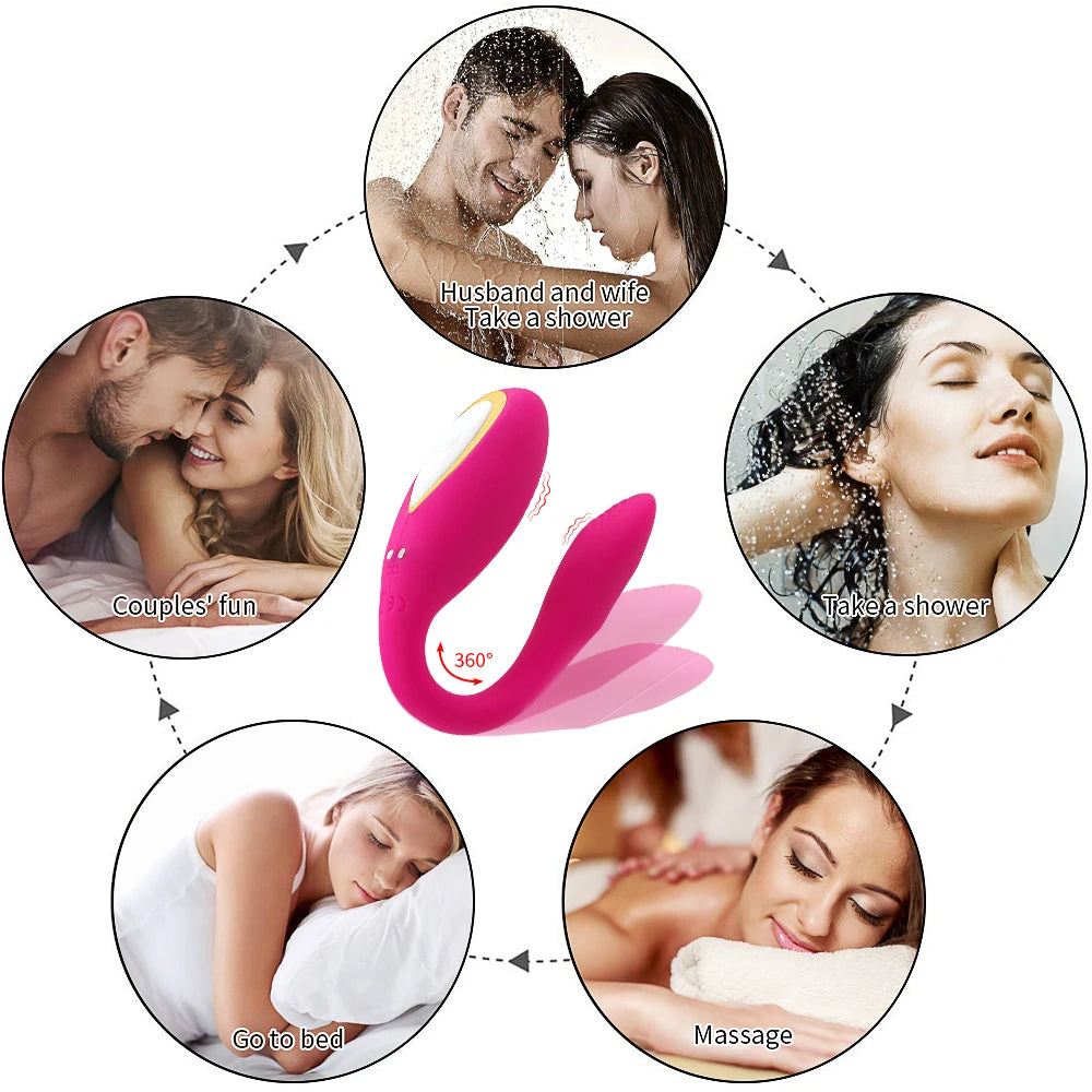 Vibromasseur Connecté 10 Modes – Port Discret en U, Télécommande Sans Fil, Stimulation du Point G pour Femme & Couple