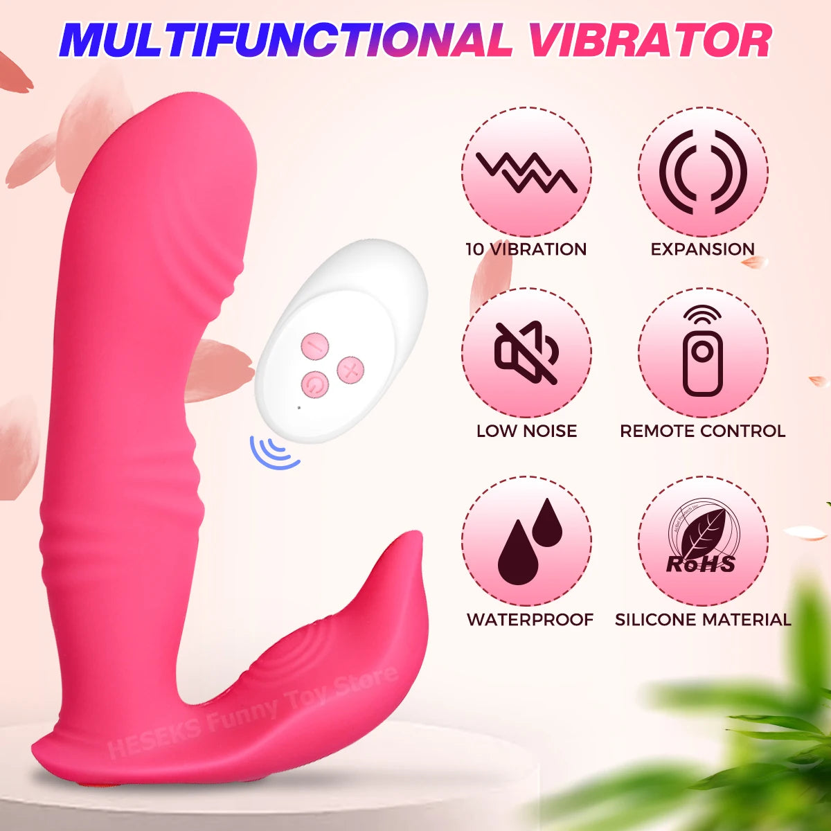 HESEKS Plug Anal Gonflable – Vibromasseur avec Télécommande & Stimulation Prostate/Vaginale