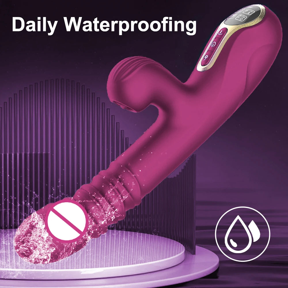 Vibromasseur Poussant Automatique – Stimulation Point G & Clitoris avec Fonction Succion