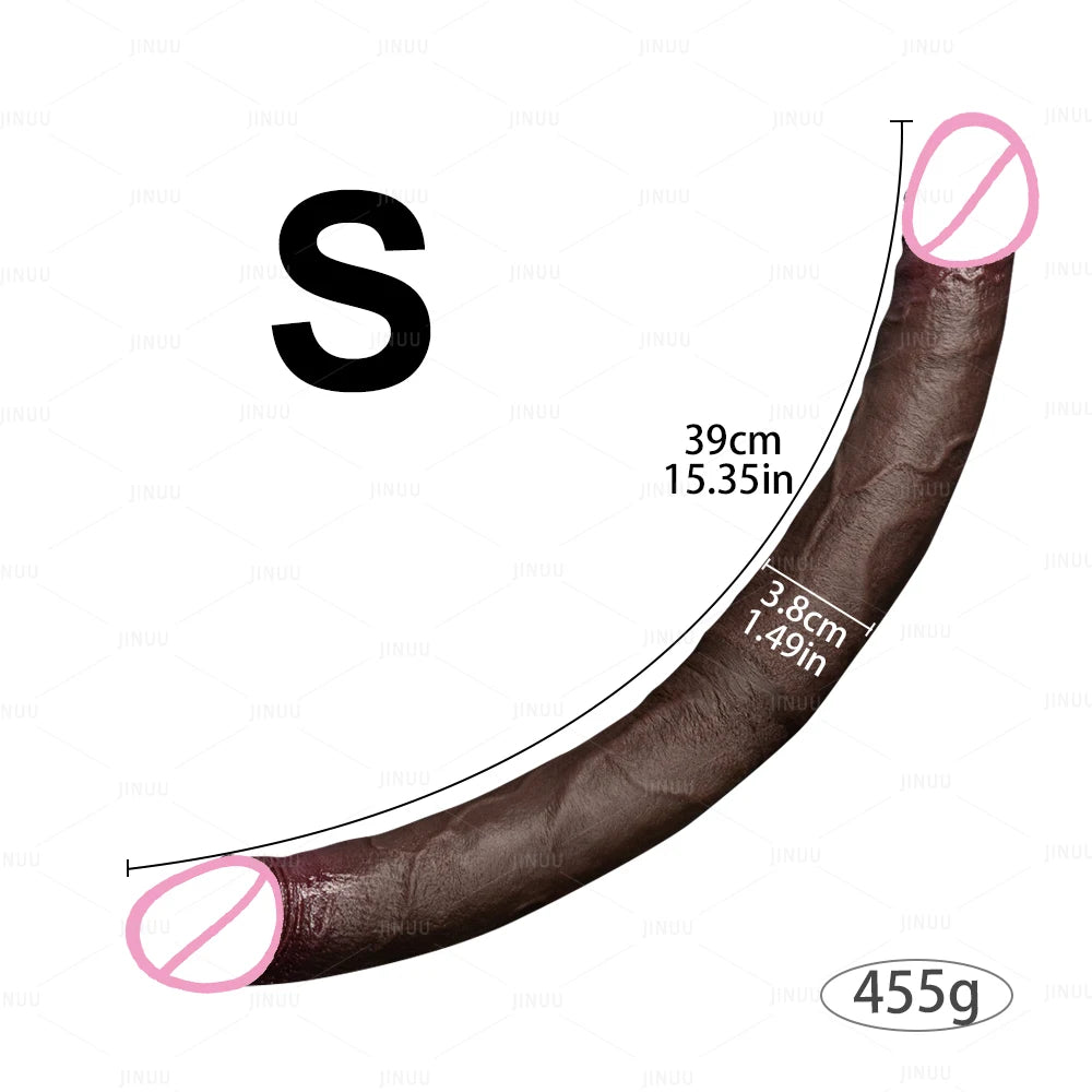 Double Dildo Réaliste 48,5 cm – Sextoy Long en Silicone Liquide pour Stimulation Vaginale et Anale, Usage en Couple ou Solo