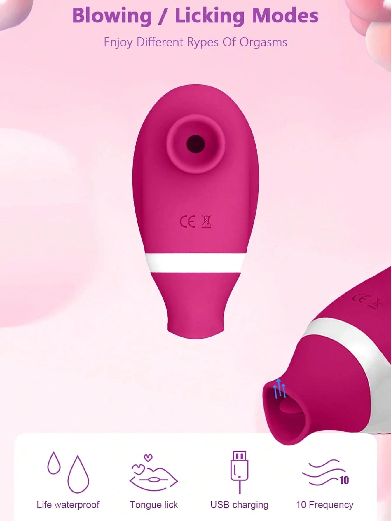 Stimulateur Clitoridien et Vaginal Double Action - Vibreur Succeur et Lècheur pour Femme | Sextoy Adulte