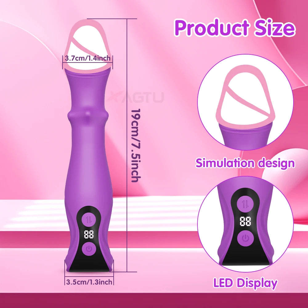 Vibromasseur Télescopique 3-en-1 – Stimulation Point G, Clitoris & Vaginale ✨ Laissez-vous emporter par une vague de plaisir profond et précis.
