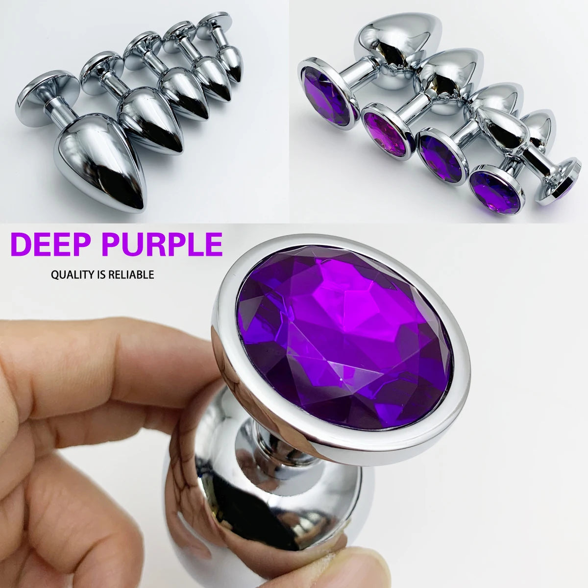 Plug Anal Métallique avec Base Bijou - | 5 Tailles Disponibles