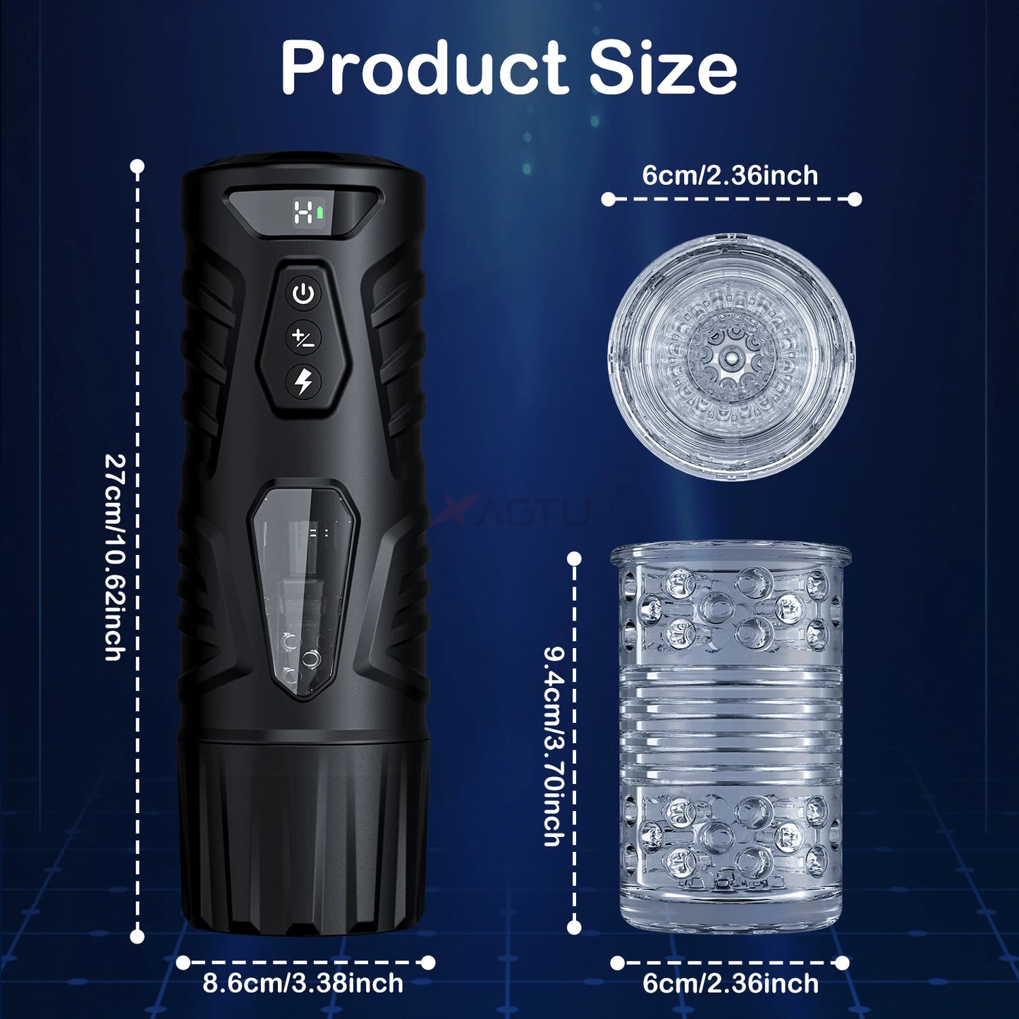 Masturbateur Téléscopique Automatique – Cup Vibrante à Poussée et Rotation pour Homme