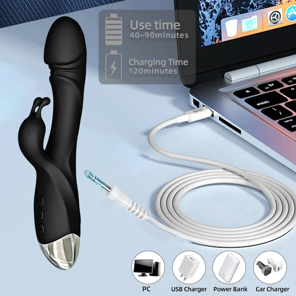 Vibromasseur Rabbit Puissant – Stimulation Point G, Clitoris & Seins