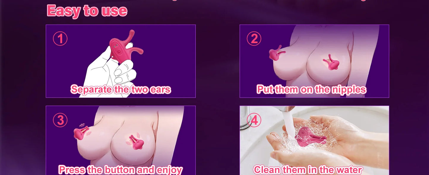 Pinces Vibrantes pour Seins - 9 Modes de Vibration - Stimulation Magnétique des Tétons - Accessoire Érotique BDSM pour Femmes et Couples