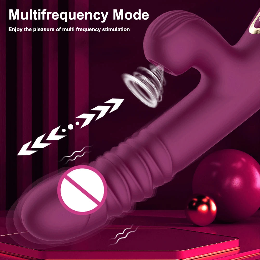 Vibromasseur Poussant Automatique – Stimulation Point G & Clitoris avec Fonction Succion
