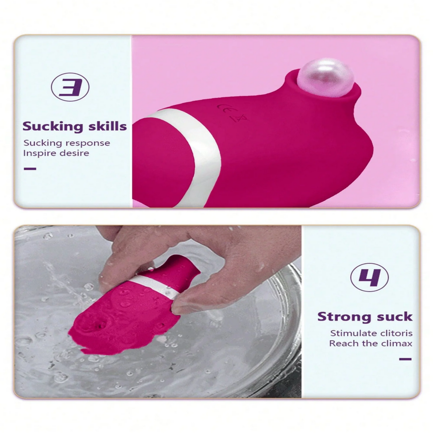 Stimulateur Clitoridien et Vaginal Double Action - Vibreur Succeur et Lècheur pour Femme | Sextoy Adulte