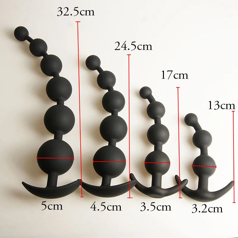 Perles Anales Longues en Silicone – Dildo Anal Progressif pour Entraînement, Massage Prostatique et Stimulation Anale
