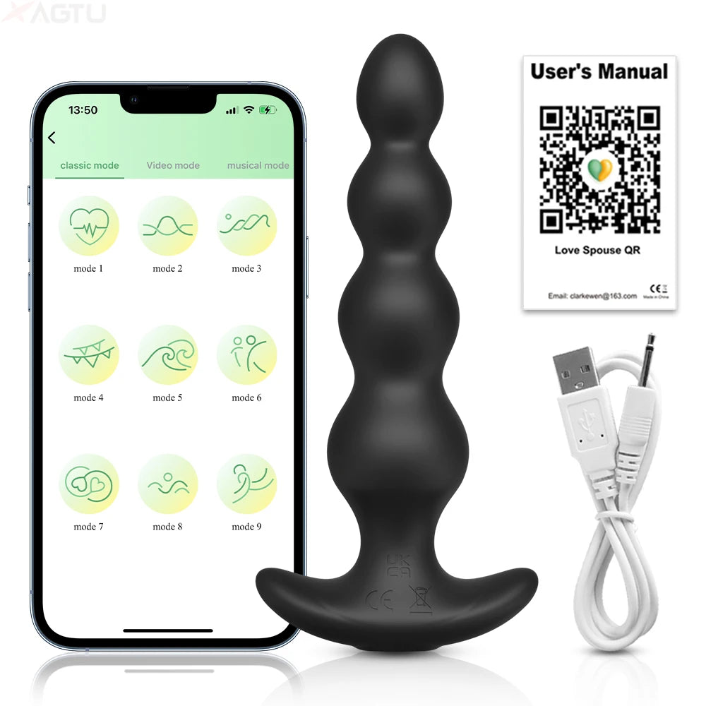 Plug Anal Vibrant Connecté – Prostate Massager Bluetooth avec Télécommande Sans Fil