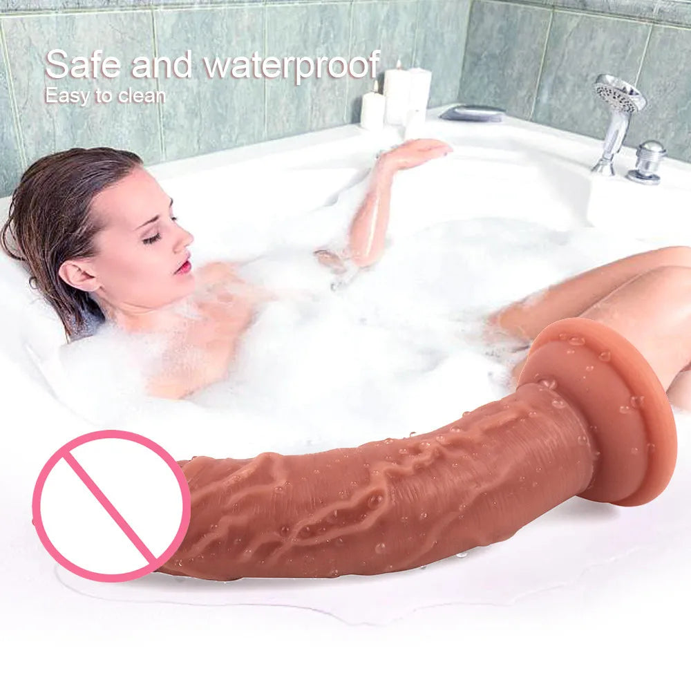Godemichet Réaliste en Silicone avec Ventouse Puissante - Stimulation du Point G - Utilisable Anal/Vaginal