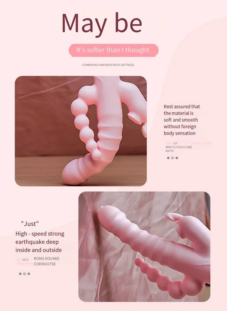 LickLip 3 en 1 – Vibromasseur Rabbit avec Fonction Léchage de Langue, Double Tige et Stimulation Triple | Sextoy Haute Précision pour Femme