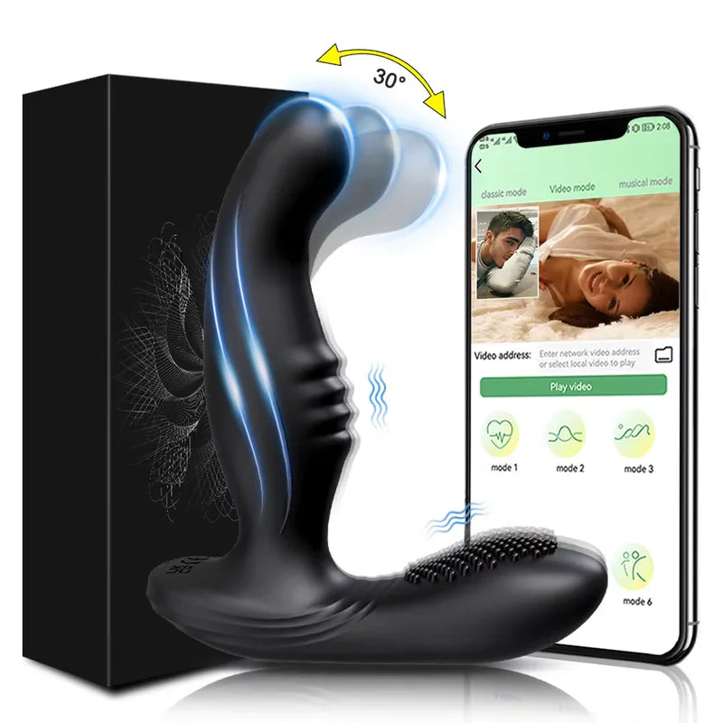 Stimulateur Prostatique Vibrant Connecté - Plug Anal Télécommandé par Application - Sextoy Homme pour Stimulation de la Prostate et Jeux de Couple