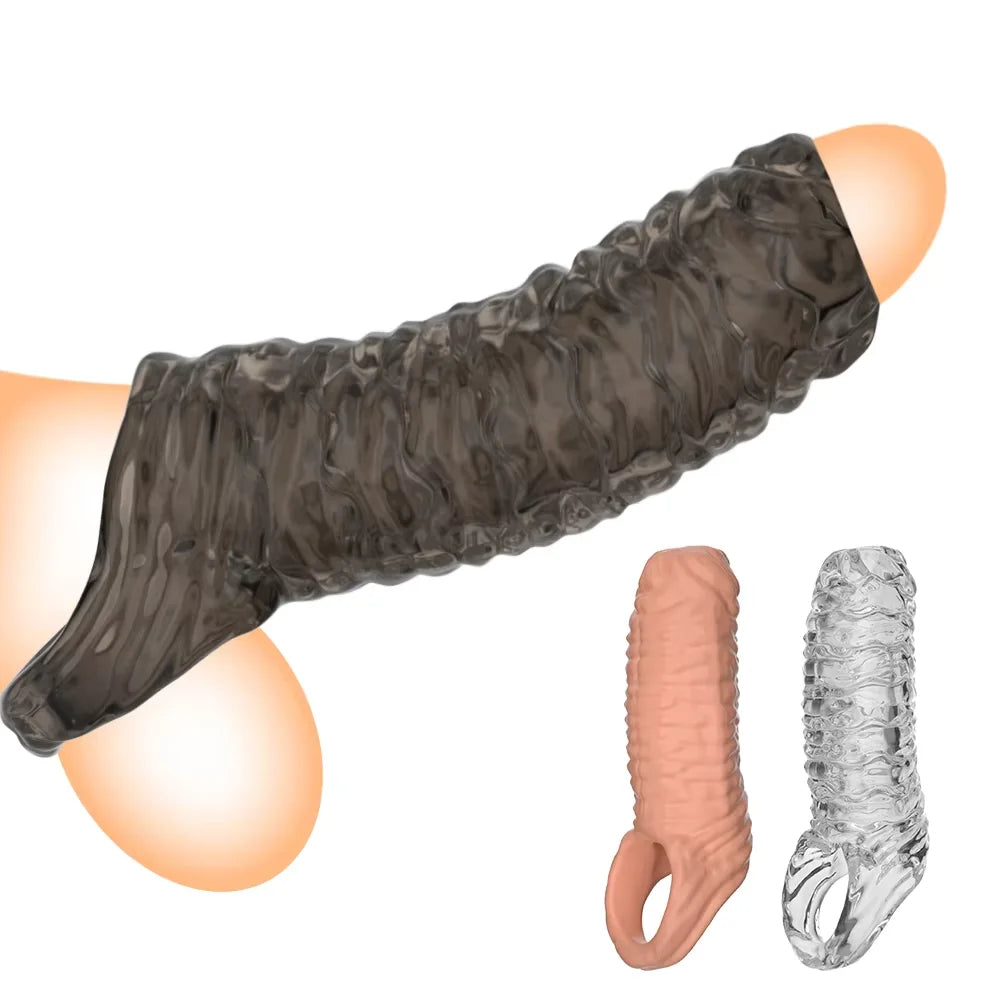 Gaine Pénienne Réaliste avec Anneau – Extenseur de Pénis et Retardateur d’Éjaculation Réutilisable