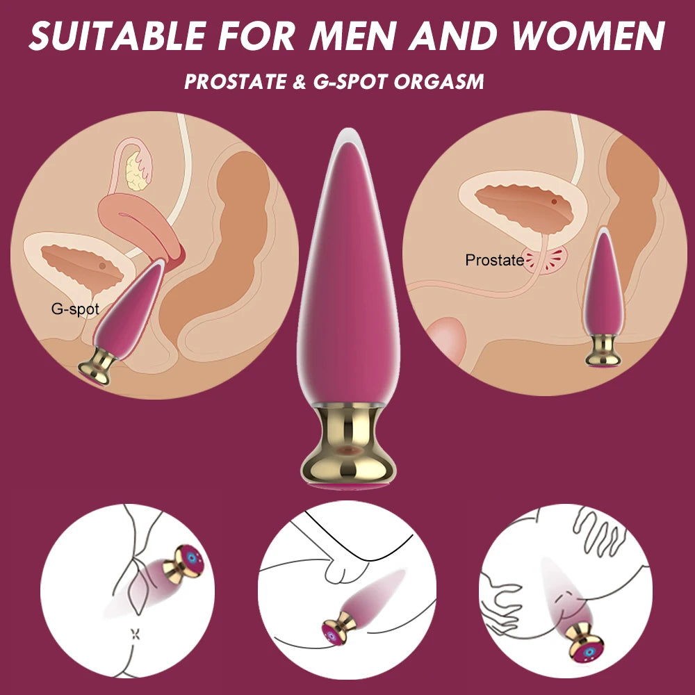 Plug Anal Vibrant Bluetooth - Télécommande via Application - Sextoy Unisexe Sans Fil pour Stimulation du Point G et Prostate - Compatible Homme/Femme