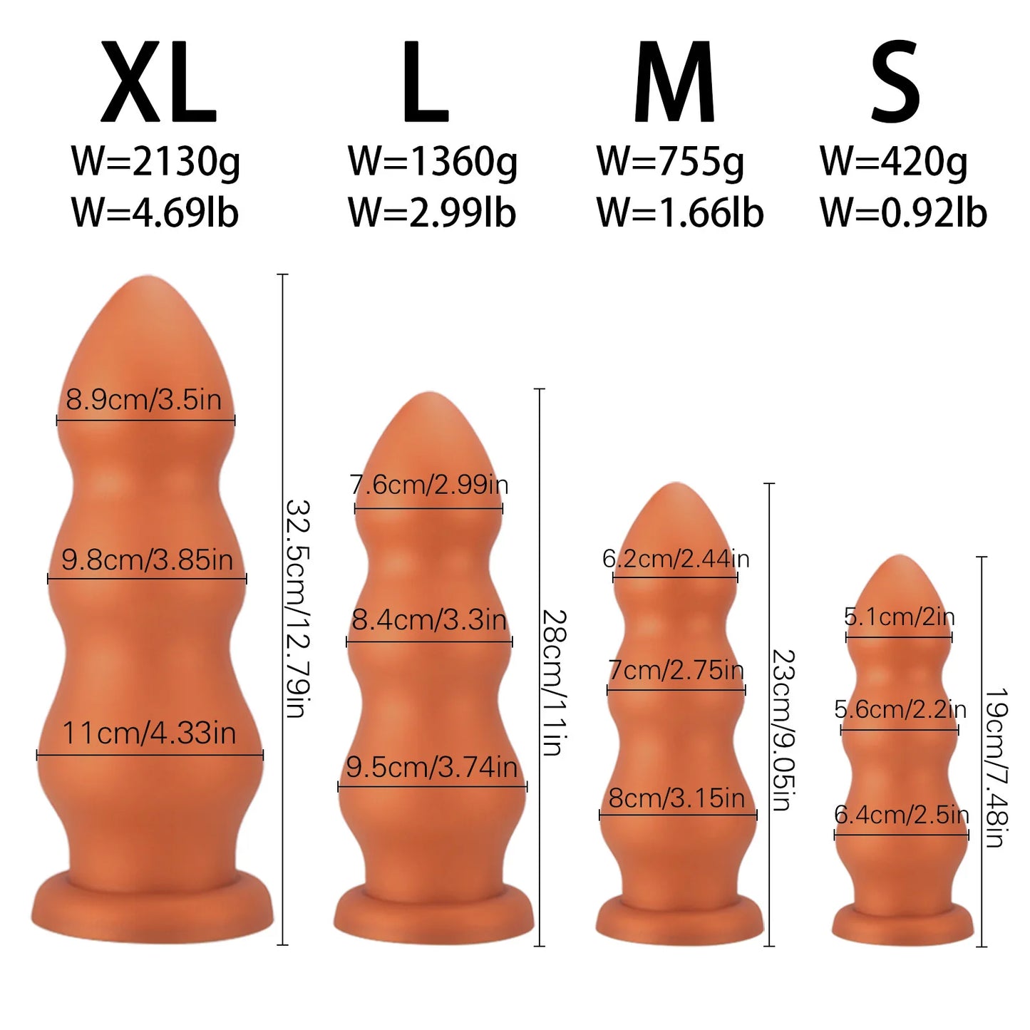 Perles Anales XXL en Silicone Souple - Plug Anal Lisse Grande Taille | Sextoy Femme et Homme