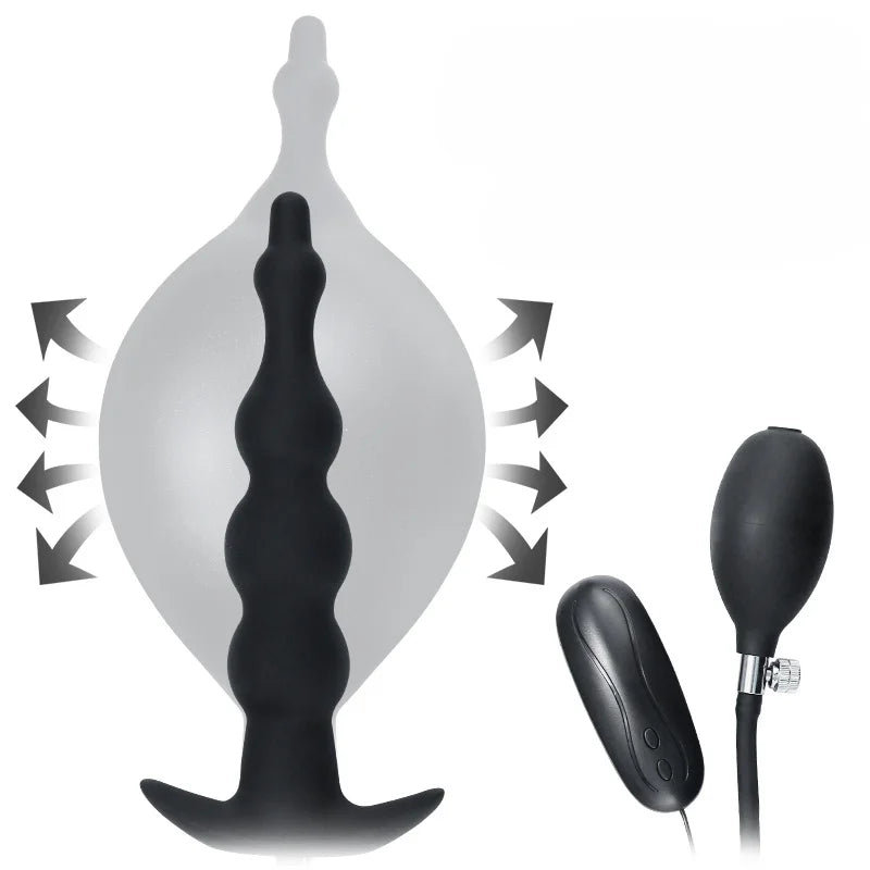 Plug Anal Gonflable Vibrant - 12 Modes de Vibration | Massage Prostatique et Expansion Anale