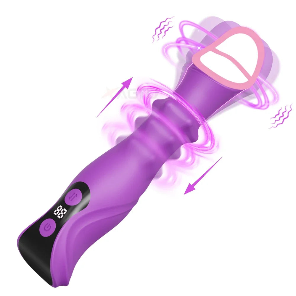 Vibromasseur Télescopique 3-en-1 – Stimulation Point G, Clitoris & Vaginale ✨ Laissez-vous emporter par une vague de plaisir profond et précis.