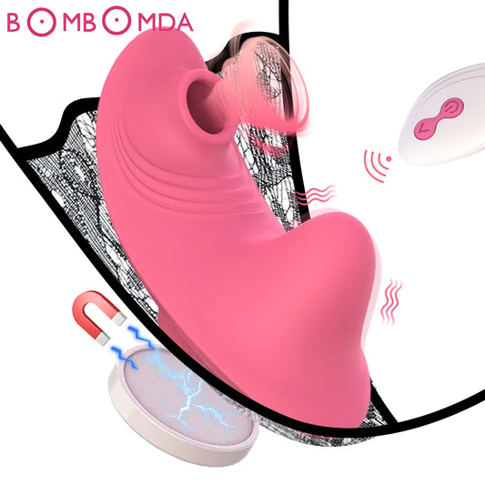 "Vibromasseur suceur de clitoris télécommandé – Stimulation intense, culotte vibrante discrète, plaisir sans les mains."