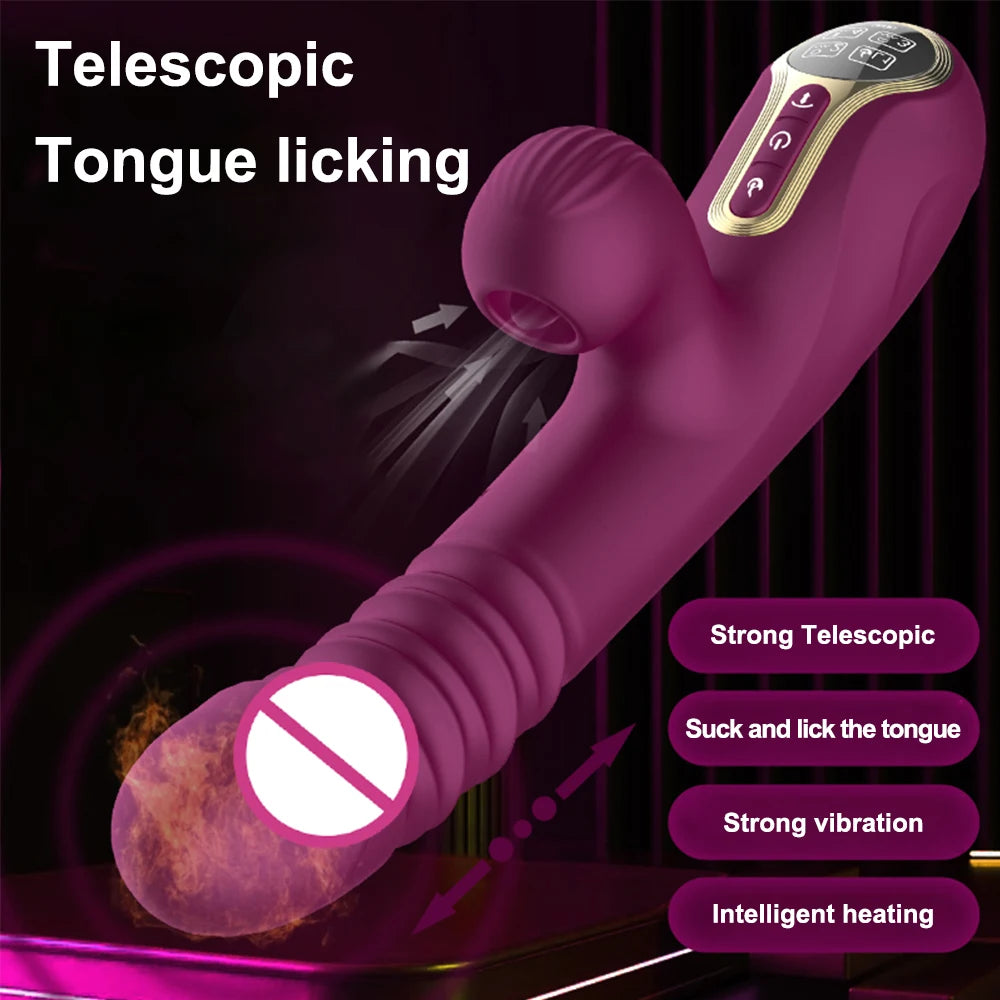 Vibromasseur Poussant Automatique – Stimulation Point G & Clitoris avec Fonction Succion