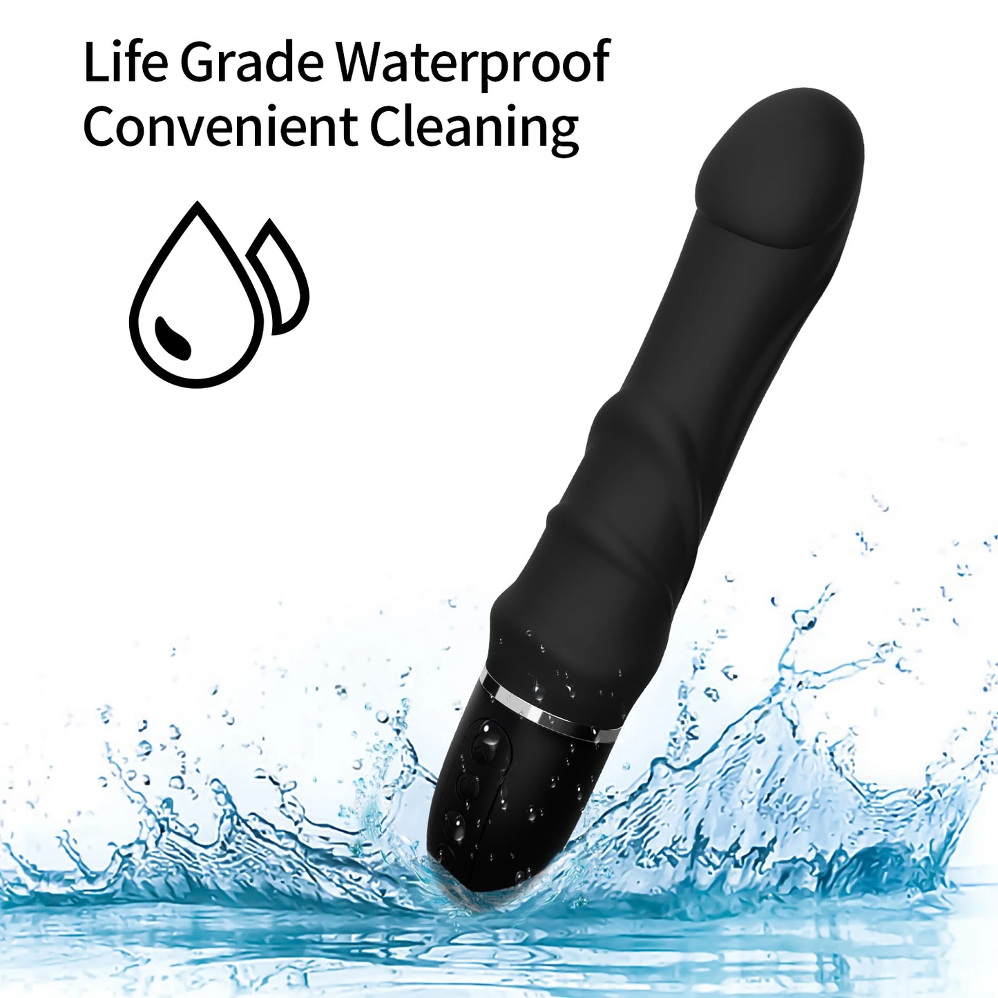 Vibrateur en Silicone Doux 10 Modes - Godemichet Vibrant pour Femme - Stimulateur Clitoridien et Point G - Masturbateur Féminin et Sextoy pour Couple