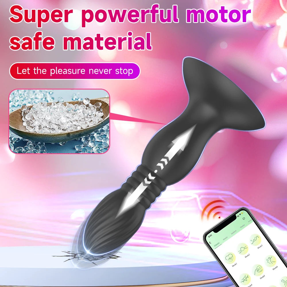 Plug anal vibrant connecté – Stimulateur de prostate masculin avec contrôle à distance via application Bluetooth, pour une expérience de plaisir intense et personnalisée.