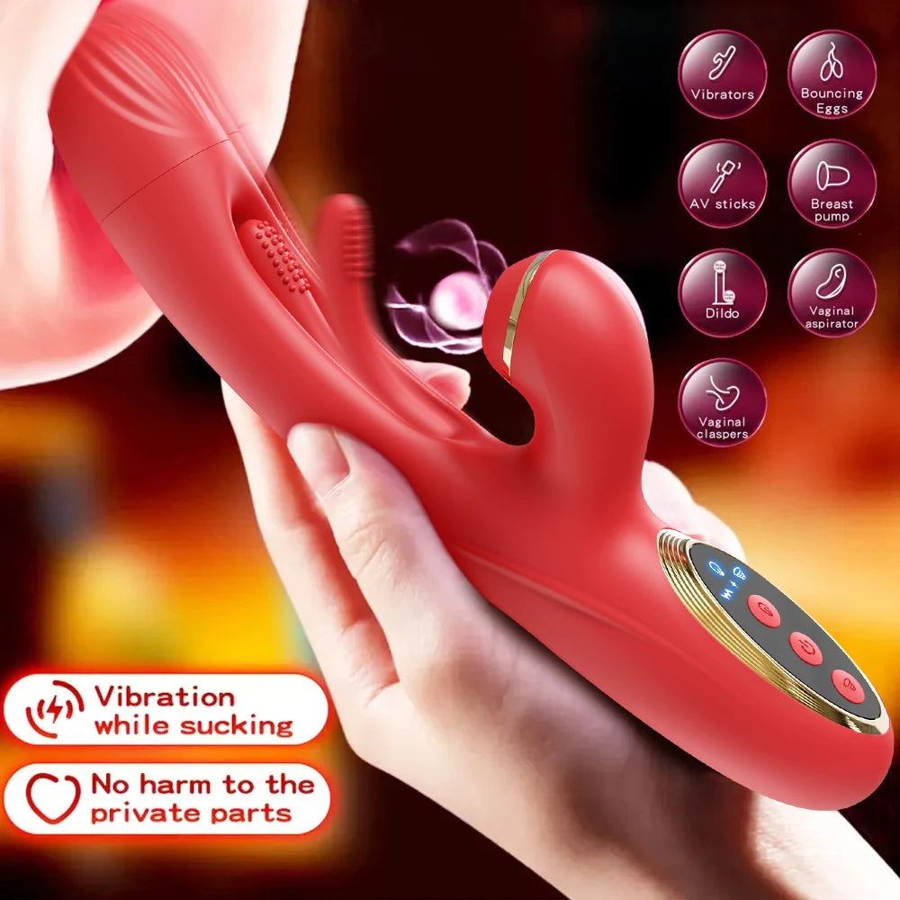 Stimulateur clitoridien nouvelle génération – Vibromasseur "Lapin" avec tapotement, vibration et succion pour des sensations intenses et ciblées