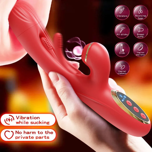 Stimulateur clitoridien nouvelle génération – Vibromasseur "Lapin" avec tapotement, vibration et succion pour des sensations intenses et ciblées