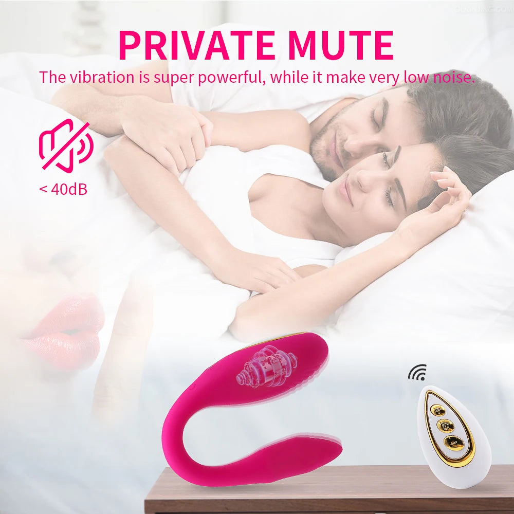 Vibromasseur Connecté 10 Modes – Port Discret en U, Télécommande Sans Fil, Stimulation du Point G pour Femme & Couple