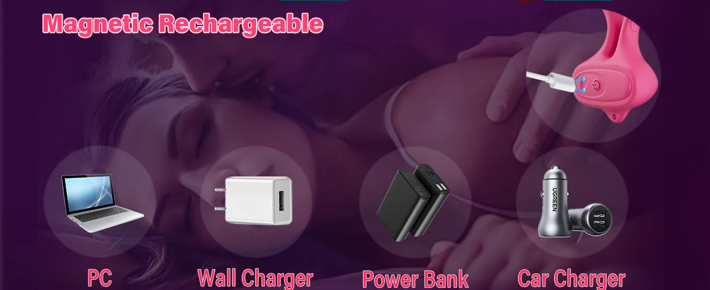 Pinces Vibrantes pour Seins - 9 Modes de Vibration - Stimulation Magnétique des Tétons - Accessoire Érotique BDSM pour Femmes et Couples