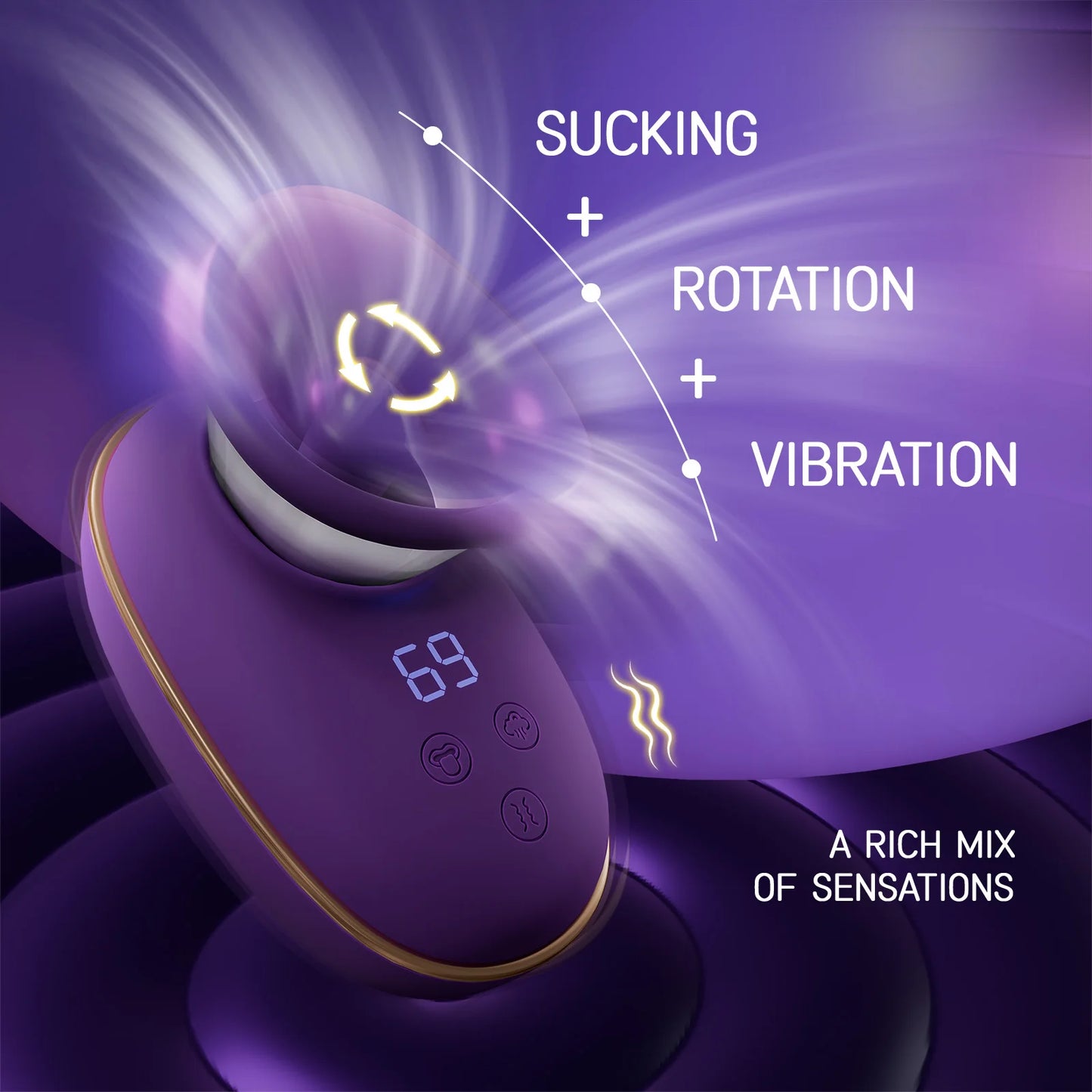 Vibromasseur Clitoridien avec Succion et Langue Léchante – Stimulateur Intime Multifonction pour Femme | Masturbateur Clitoris, Mamelons et Vagin