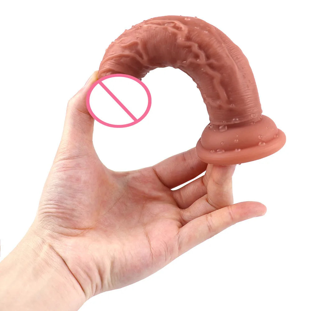 Godemichet Réaliste en Silicone avec Ventouse Puissante - Stimulation du Point G - Utilisable Anal/Vaginal