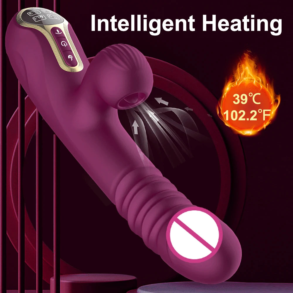 Vibromasseur Poussant Automatique – Stimulation Point G & Clitoris avec Fonction Succion