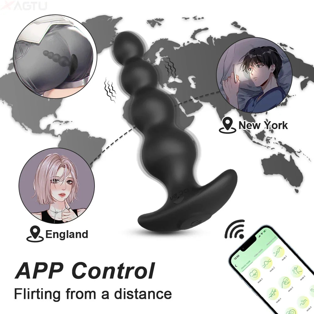 Plug Anal Vibrant Connecté – Prostate Massager Bluetooth avec Télécommande Sans Fil