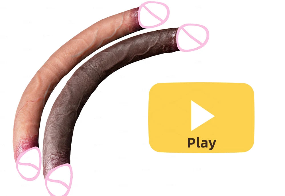 Double Dildo Réaliste 48,5 cm – Sextoy Long en Silicone Liquide pour Stimulation Vaginale et Anale, Usage en Couple ou Solo