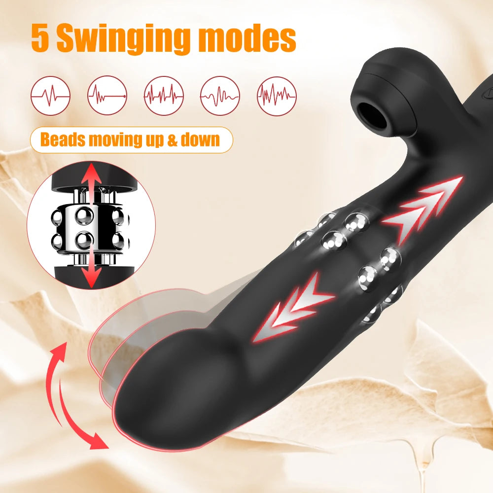Vibromasseur Réaliste en Silicone avec Stimulateur Clitoridien – Dildo Pénétrant et Suceur de Clitoris