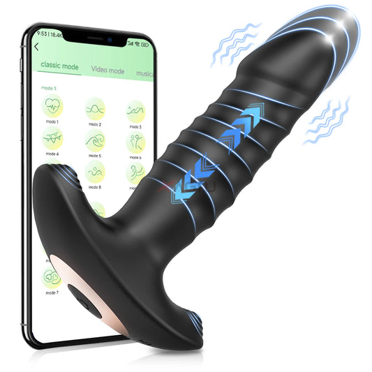 Plug Anal Téléscopique avec Contrôle via Application – Vibromasseur Prostatique et Vaginal pour Homme et Femme | Sextoy Unisexe Connecté