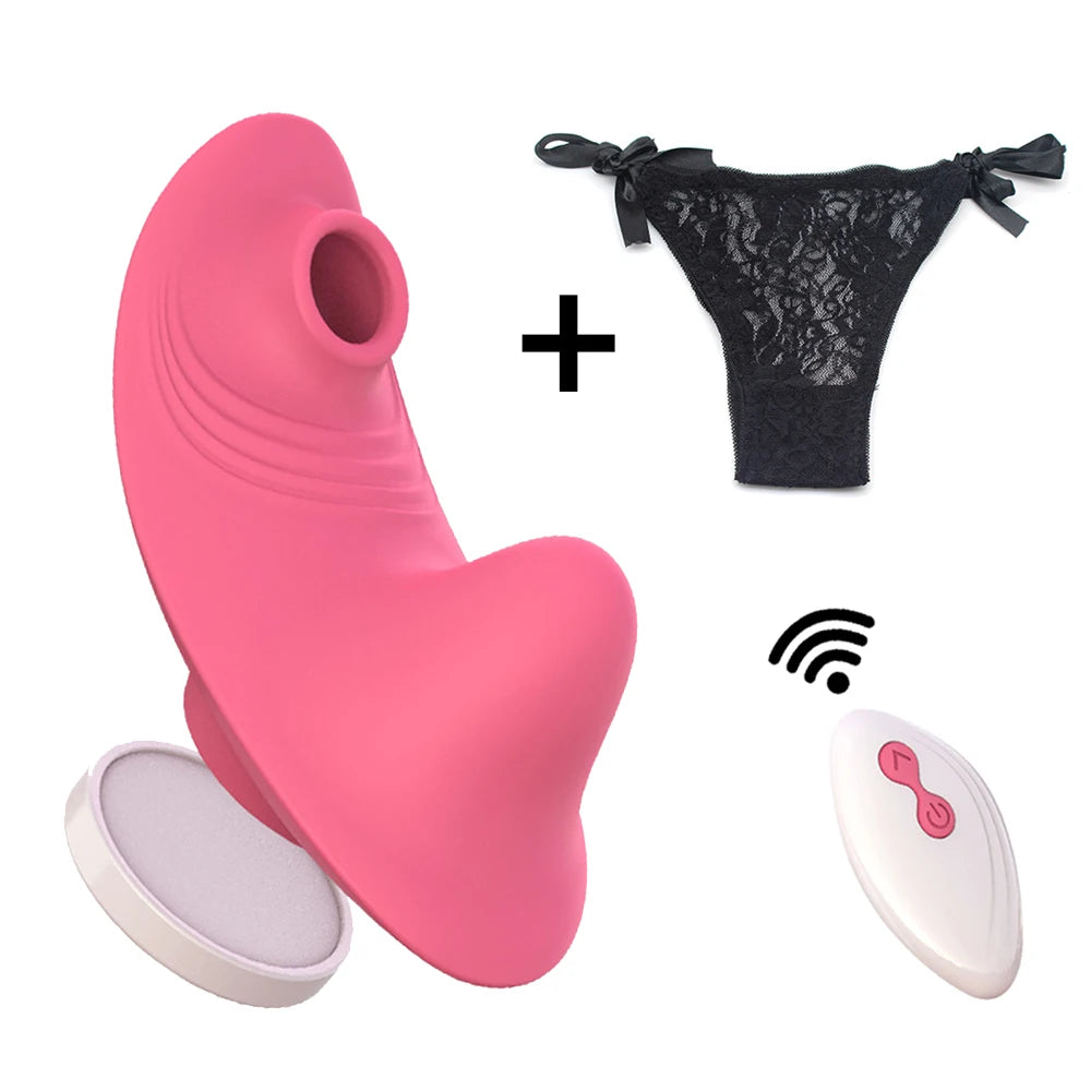 "Vibromasseur suceur de clitoris télécommandé – Stimulation intense, culotte vibrante discrète, plaisir sans les mains."