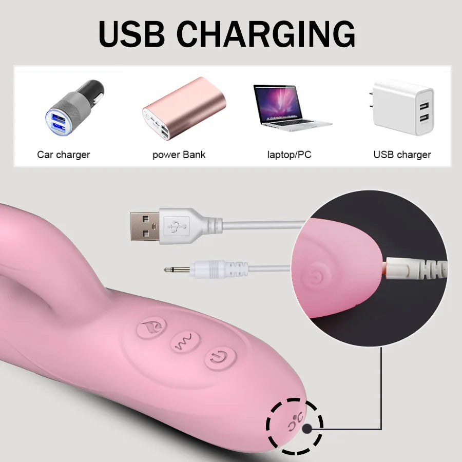 Stimulateur 2 en 1 Léchage + Vibration – Sextoy Chauffant pour Femme