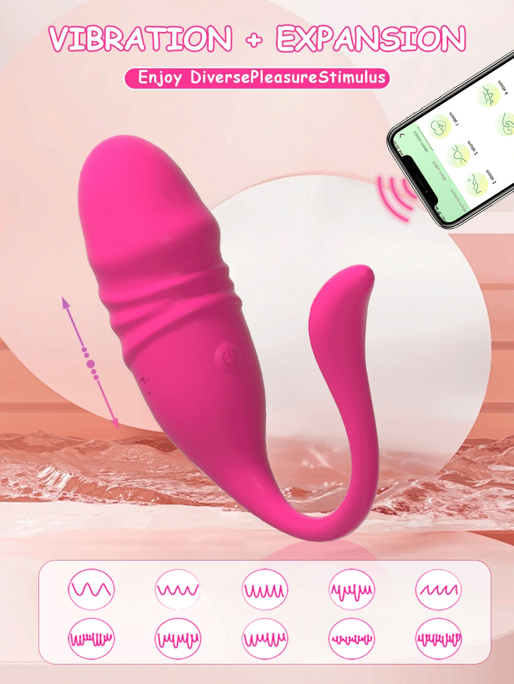 Vibromasseur Bluetooth Télécommandé – G-Spot & Dildo Téléscopique avec Contrôle via Application
