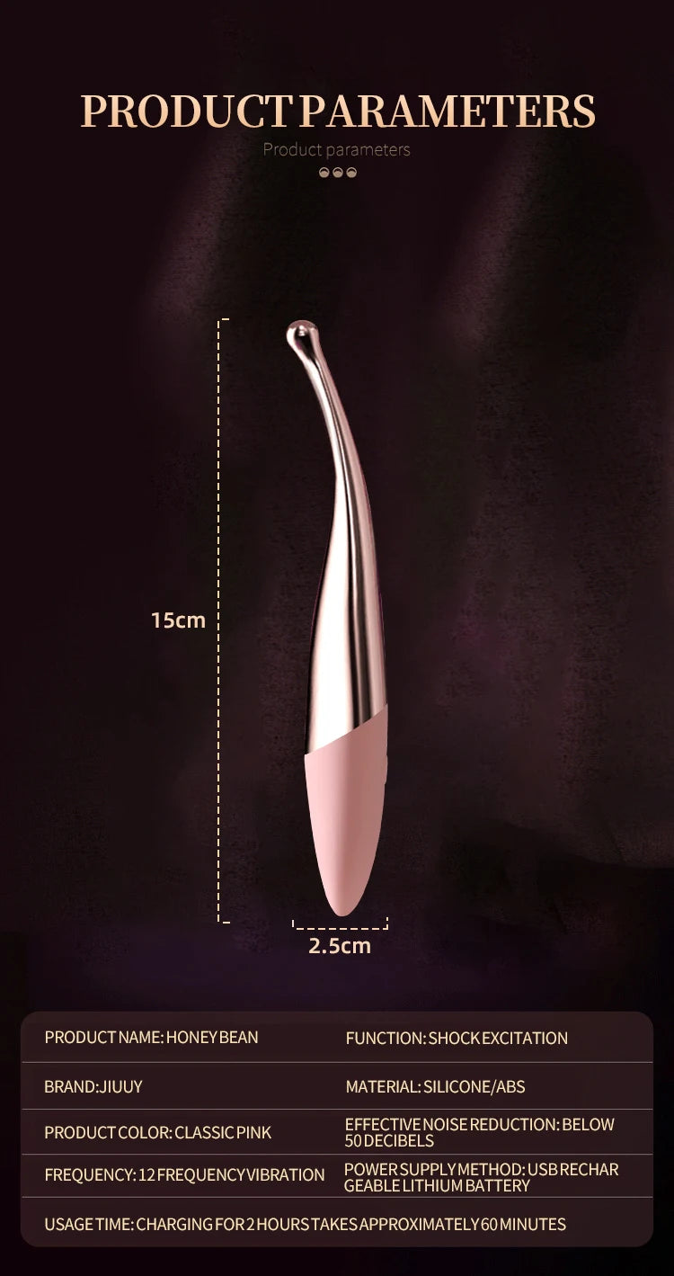 "Vibromasseur point G utilisé pour la stimulation magnétique du clitoris féminin, avec vibrations multifréquences ultrasoniques et rechargeables."