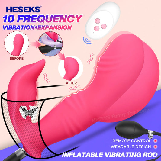 HESEKS Plug Anal Gonflable – Vibromasseur avec Télécommande & Stimulation Prostate/Vaginale