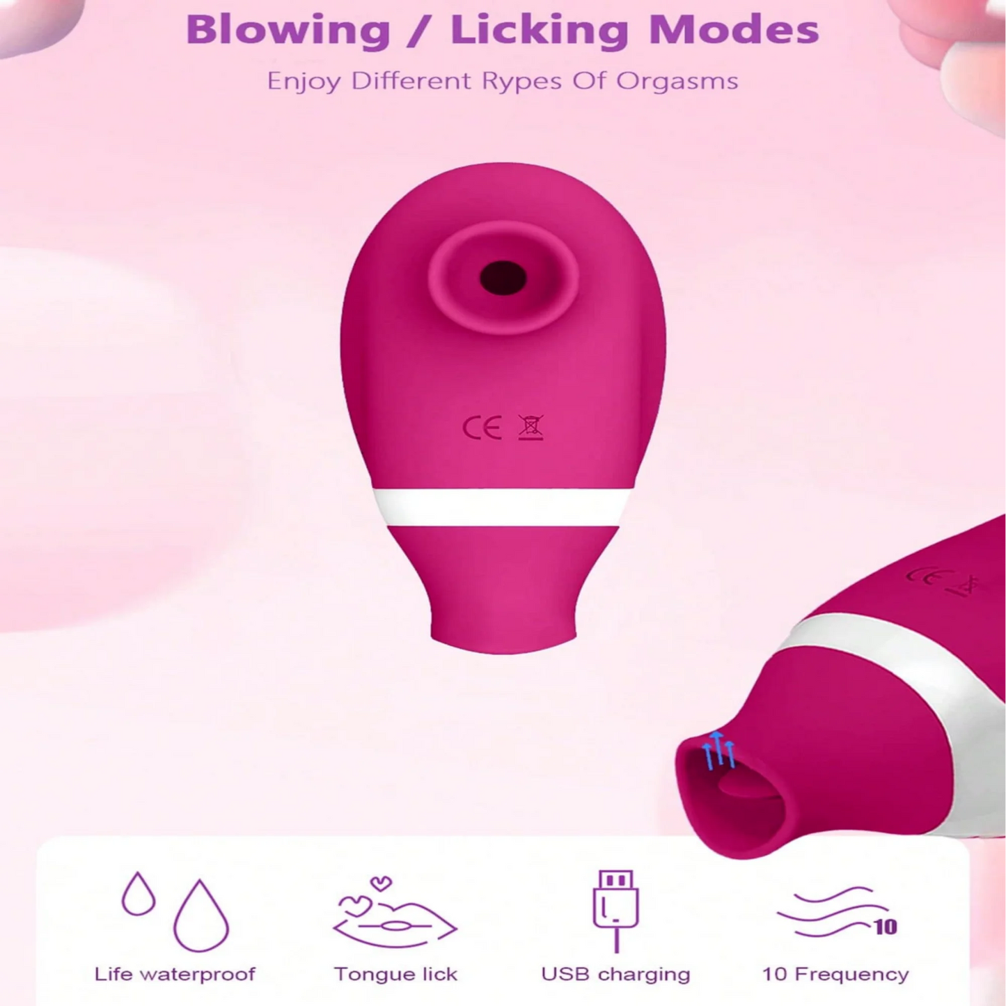 Stimulateur Clitoridien et Vaginal Double Action - Vibreur Succeur et Lècheur pour Femme | Sextoy Adulte