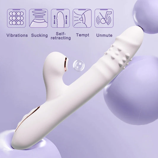 Vibromasseur Va-et-Vient Multifonction – Vibration, Succion & Léchage