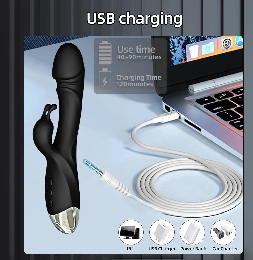 Vibromasseur Rabbit Puissant – Stimulation Point G, Clitoris & Seins