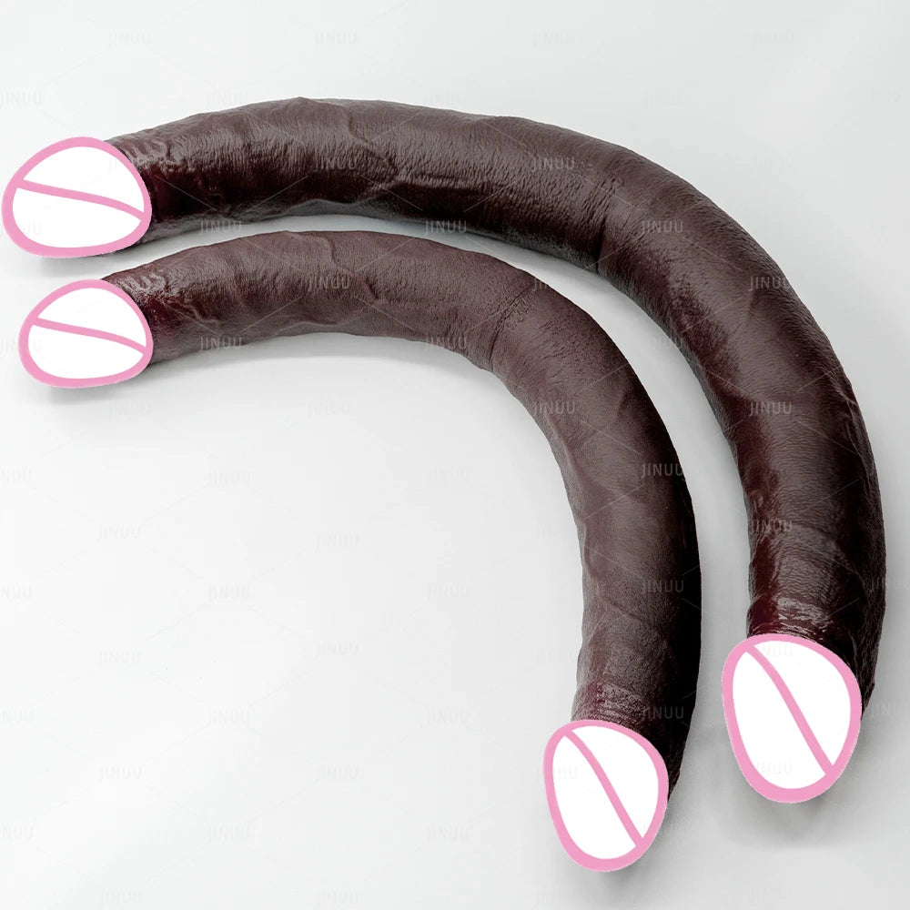 Double Dildo Réaliste 48,5 cm – Sextoy Long en Silicone Liquide pour Stimulation Vaginale et Anale, Usage en Couple ou Solo