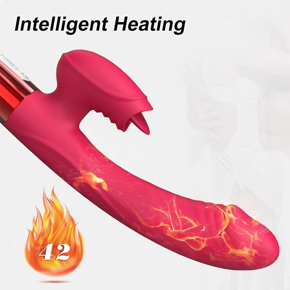 Vibromasseur Puissant avec Effet Langue – Stimulation Clitoridienne & Point G