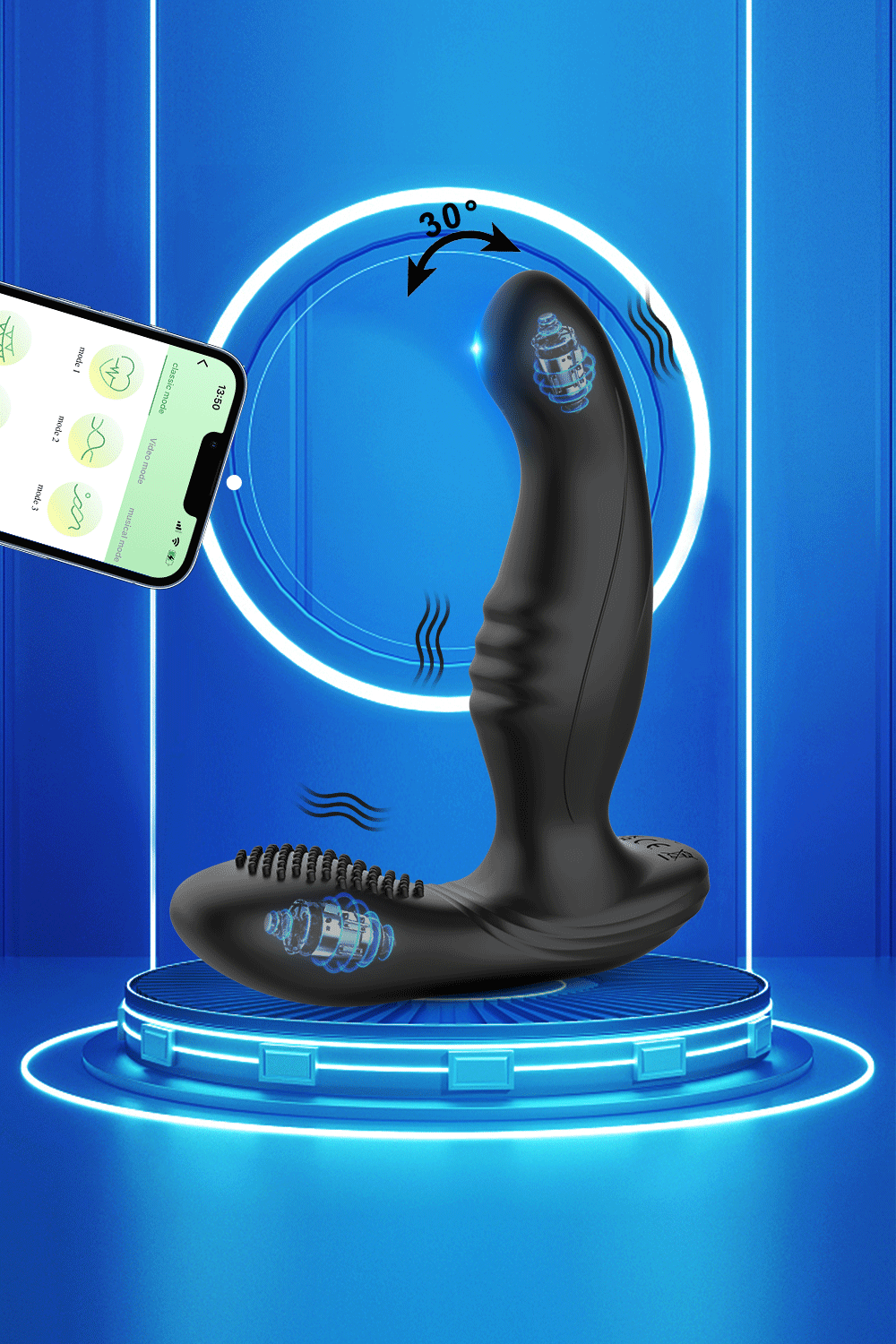 Stimulateur Prostatique Vibrant Connecté - Plug Anal Télécommandé par Application - Sextoy Homme pour Stimulation de la Prostate et Jeux de Couple